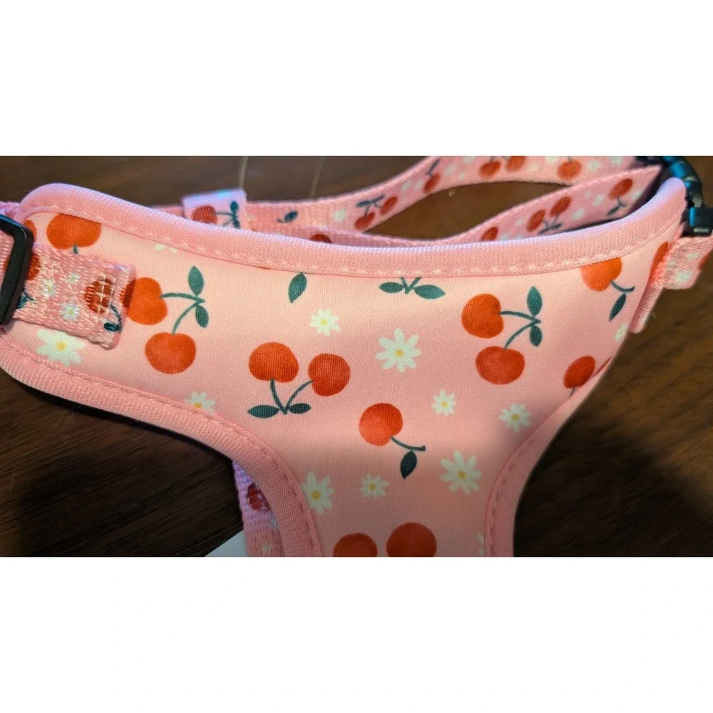 Sassy Woof Adjustable Soft Vest  Dog Harness NEW Large pink 🍒 Cherries